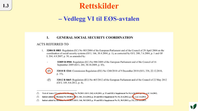 JK260921 Vedlegg VI til EØS -avtalen