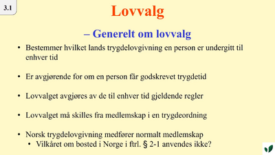 JK260921 Generelt om lovvalg
