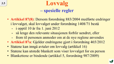 JK260921 Spesielle regler