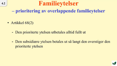 JK260921 Prioritering og overlappende familieytelser