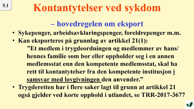 JK270921 Hovedregelen om eksport