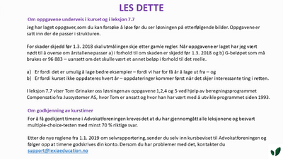 JK06 Oppgavene i kurset og godkjenning av kurstimer