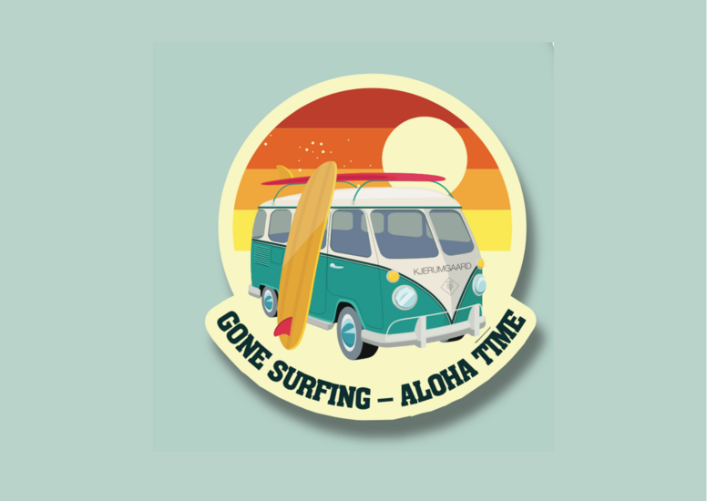 Sticker "Gone surfing – aloha time"