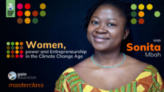 Sonita Mbah Masterclass - women power, entrepreneurship in the climate change age banner