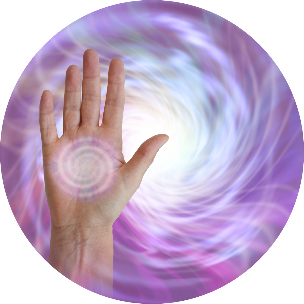 Hand energy healing massage cosmic circle