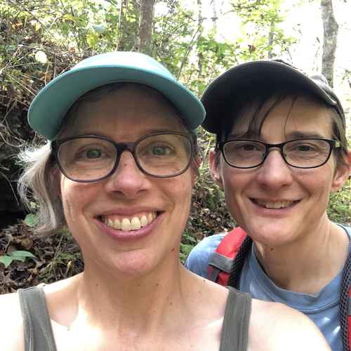 Beth and Heather on a hike