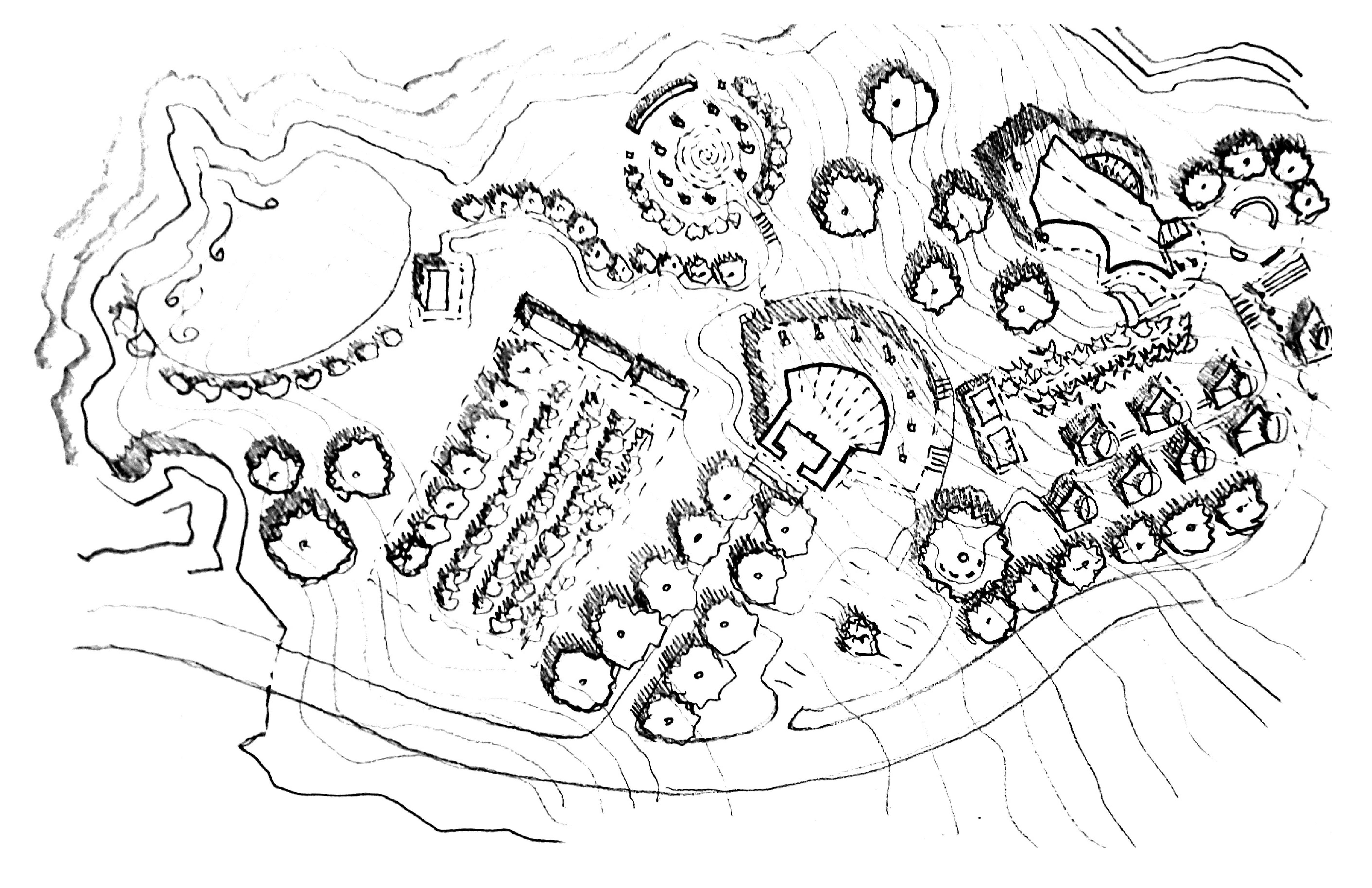 hand drawn site plan
