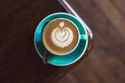 turquoise coffee heart