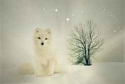 hvid hund sne