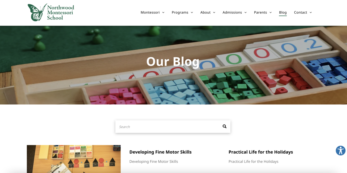 Northwood Montessori Blog Screenshot