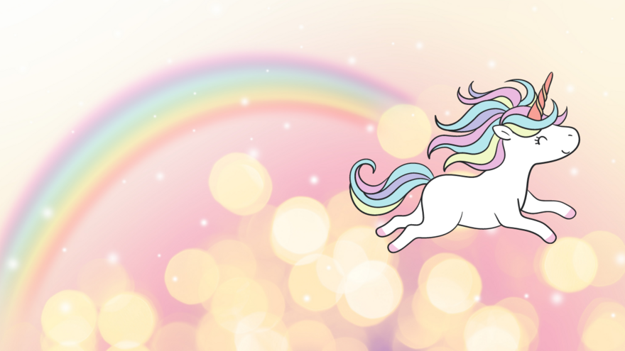 Magical Rainbow Unicorn Zoom Background