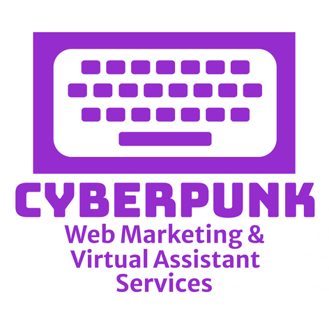 Cyberpunk Web Marketing & Virtual Assistant Services Logo