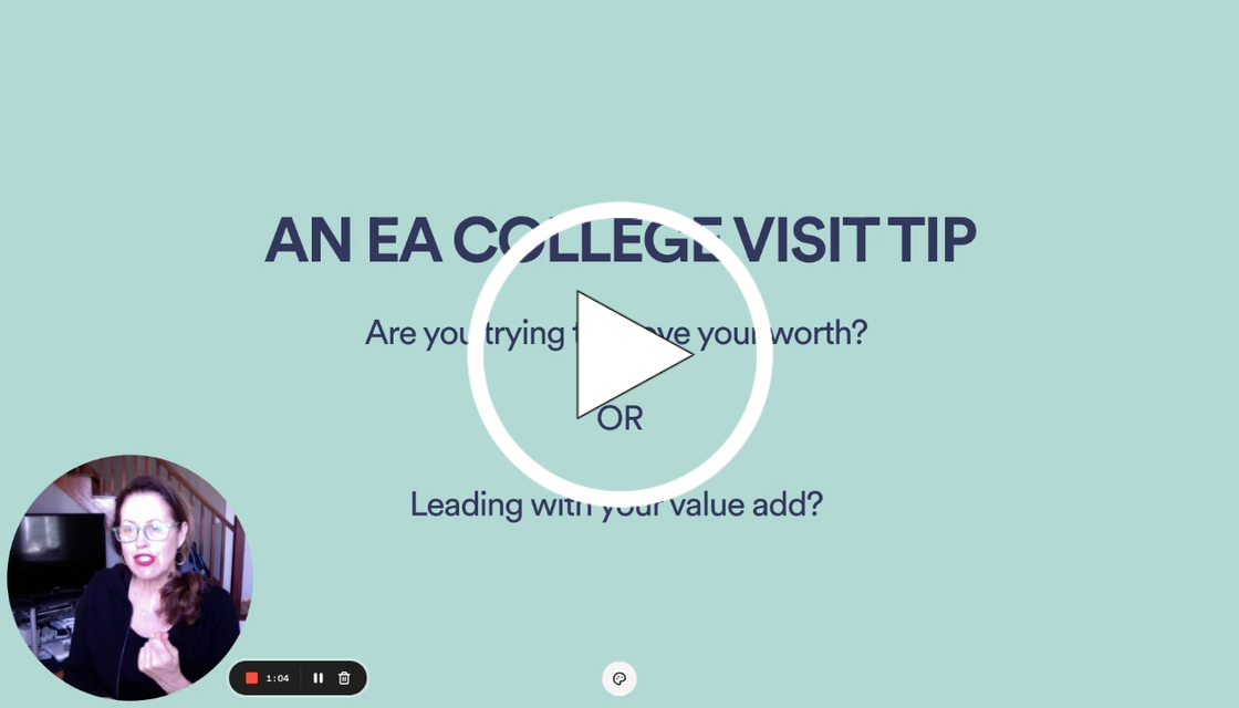 AN EA COLLEGE VISIT TIP - 21 March 2022