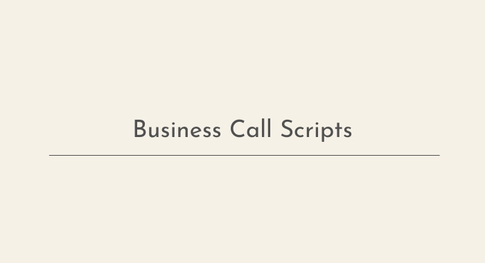 Business Call Scripts