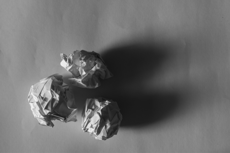 crumpled papers