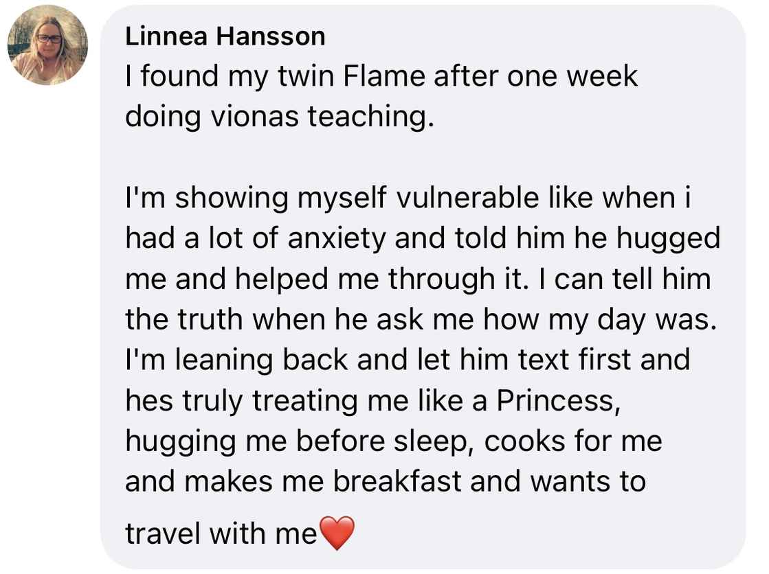 linnea Hansson twin flame love testimonial