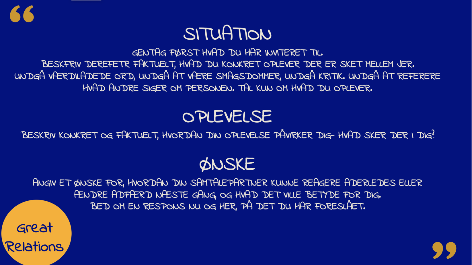 tretrinsmodel den svære samtale