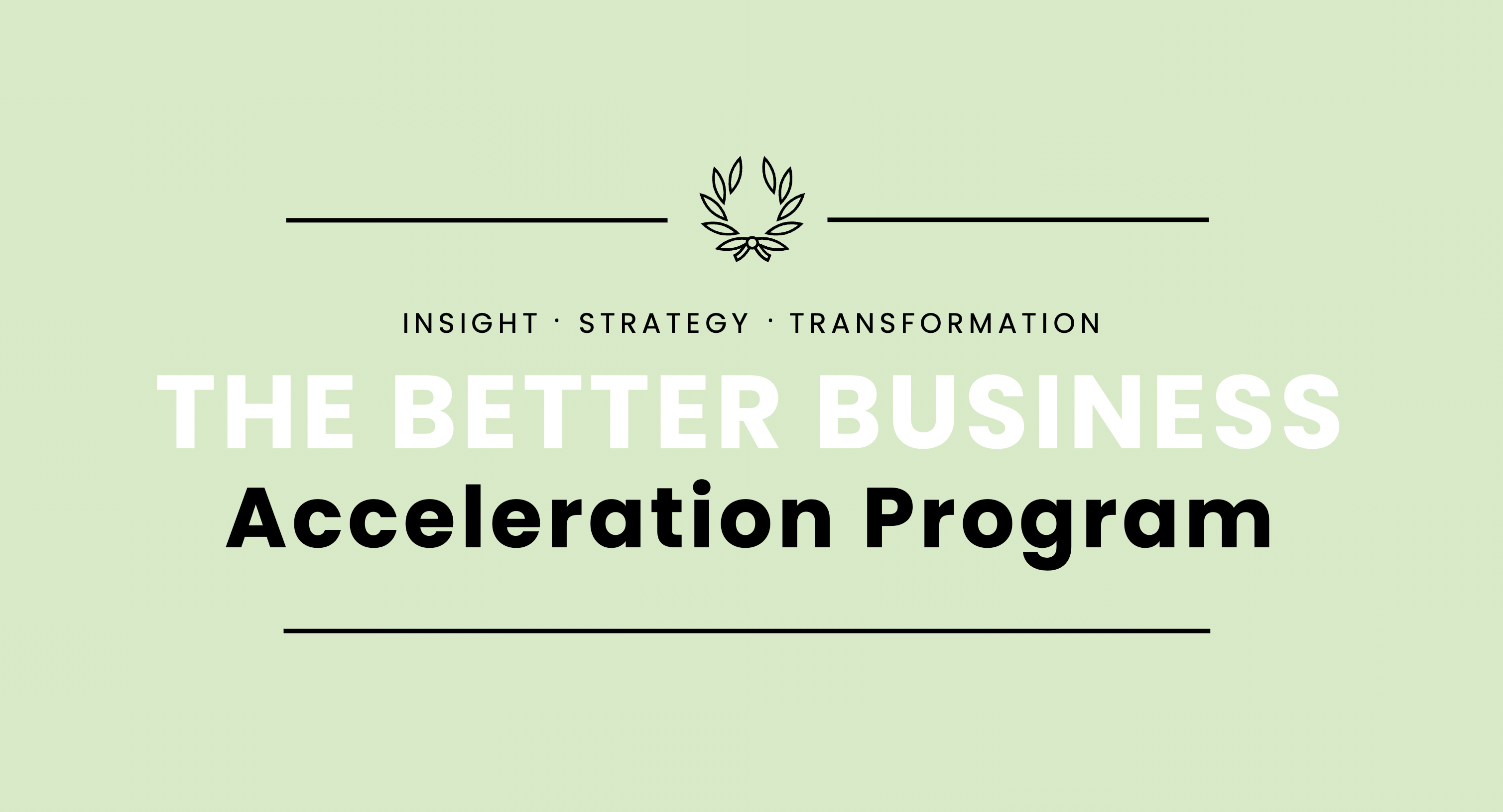 The Better Business Acceleration Program 
