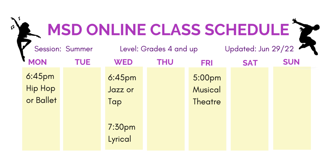 Class Schedule Online - Gr 4+