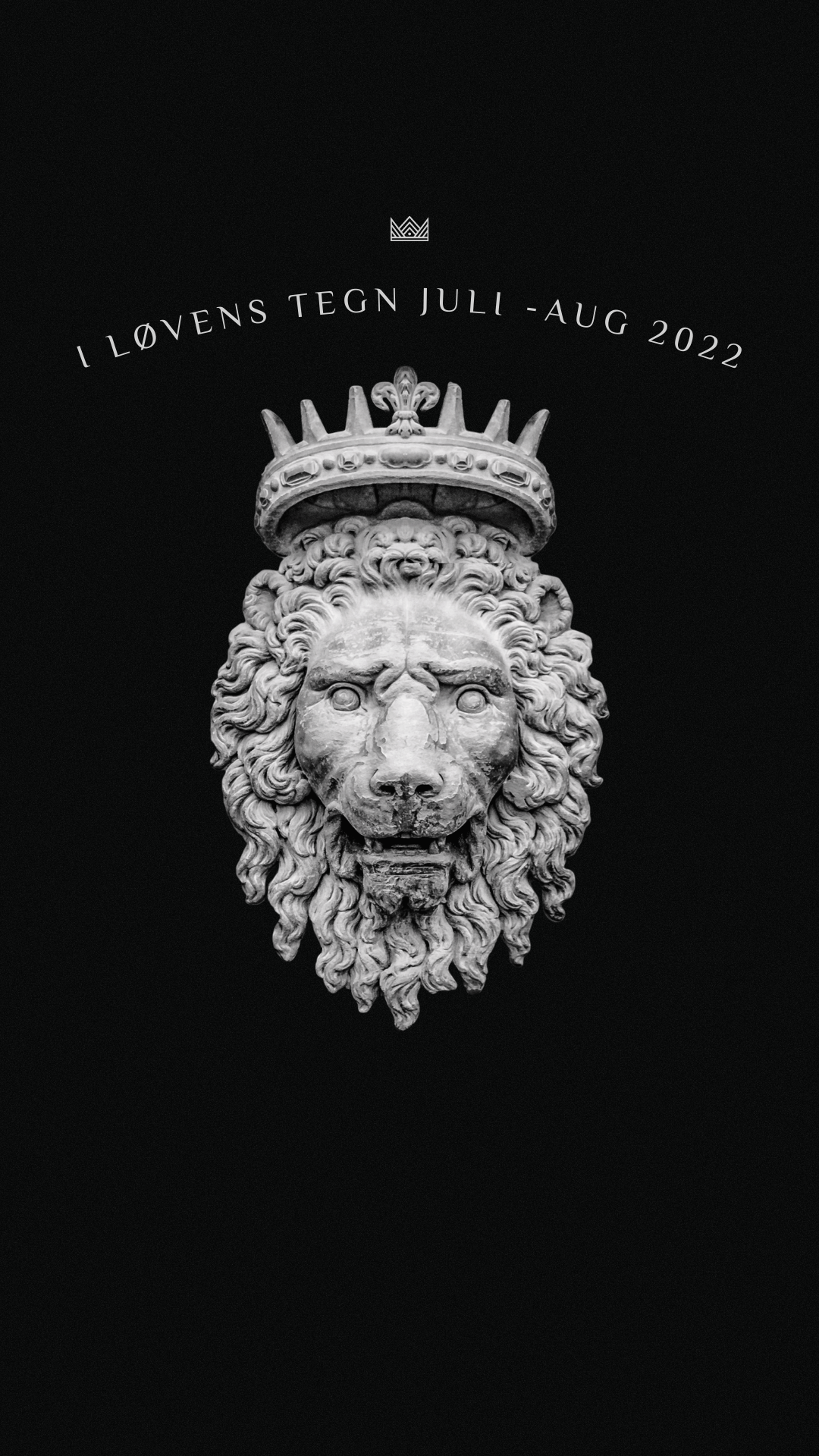 Black Vintage Lion with Crown Sculpture Motivational Quote Phone Wallpaper