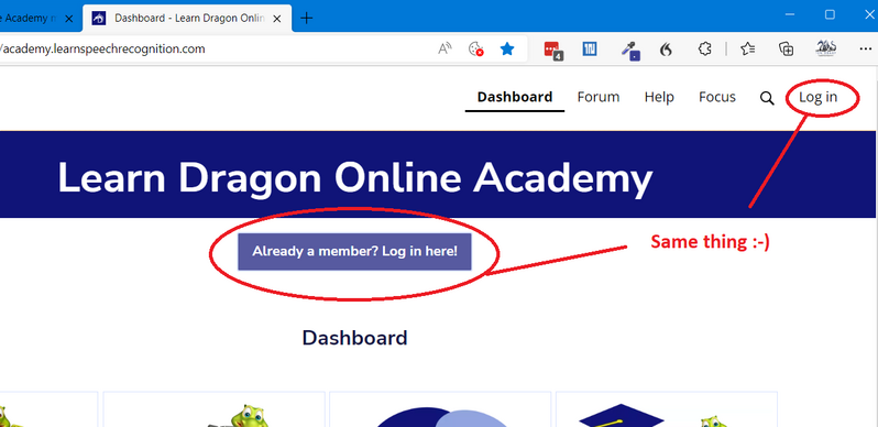 How to login to the academy 1