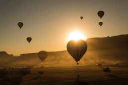 sunset hot air balloons