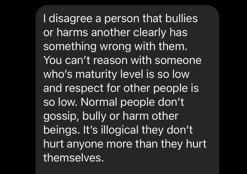 disagree a person that bullies