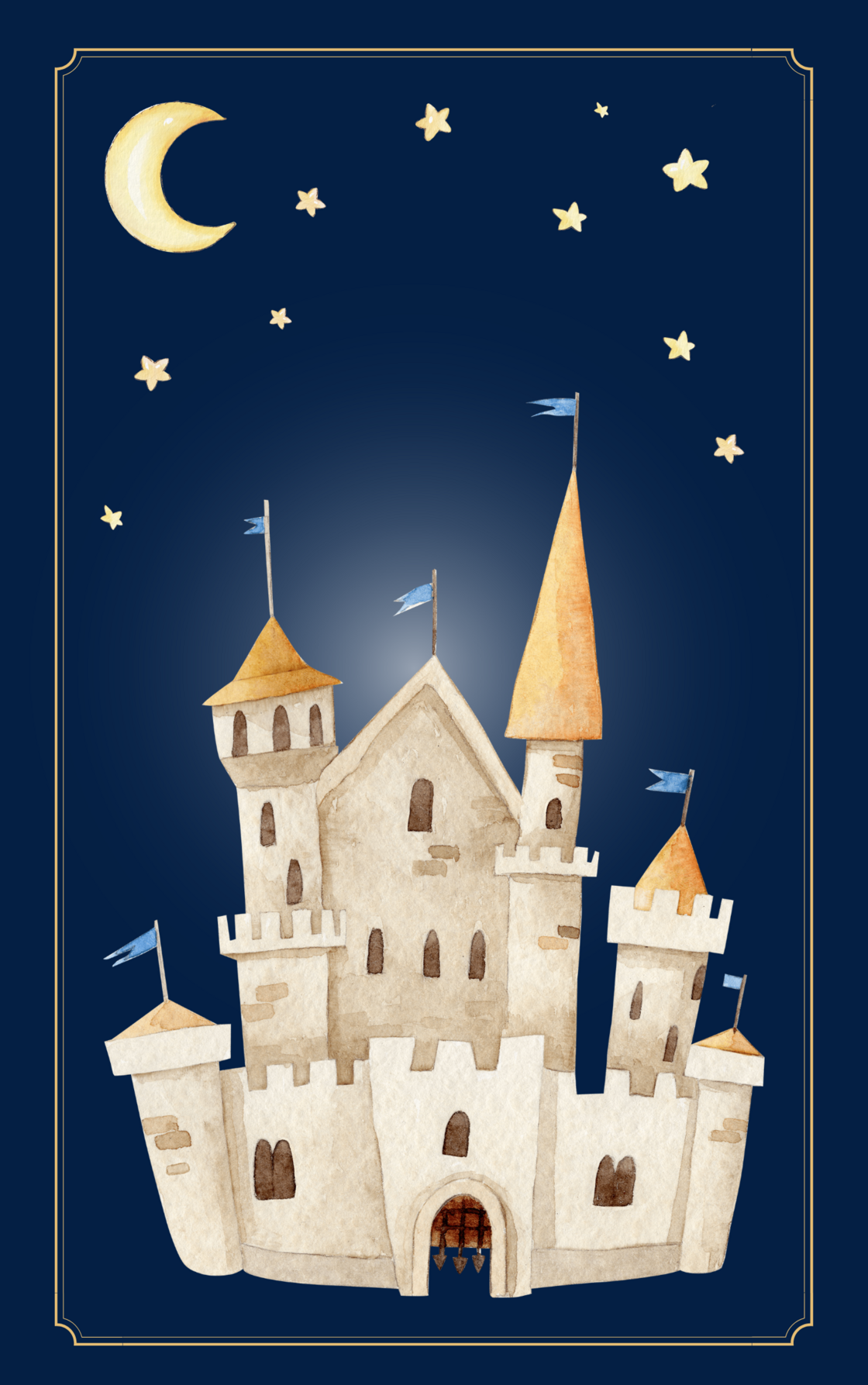 Navy Watercolor Castle to The Stars Book Cover