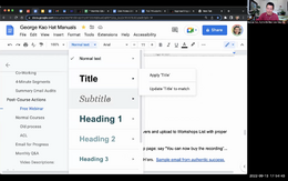 Google Docs heading styles for easily clickable document outline