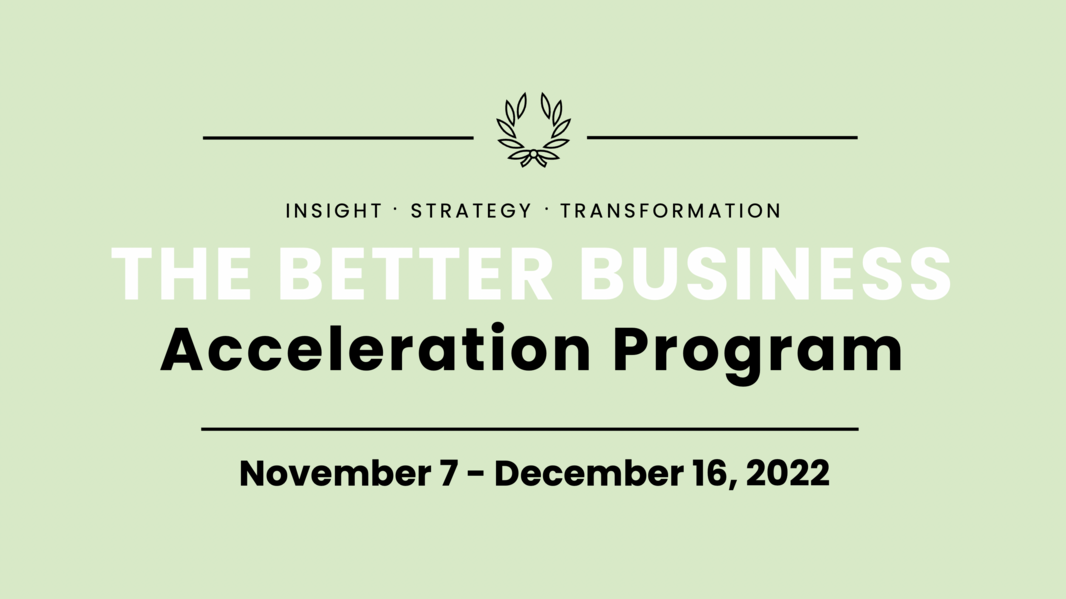 The Better Business Acceleration Program Nov-Dec2022
