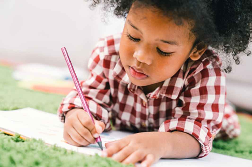 Girl writing