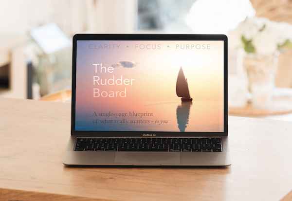 the rudder board product mock up laptop table copy
