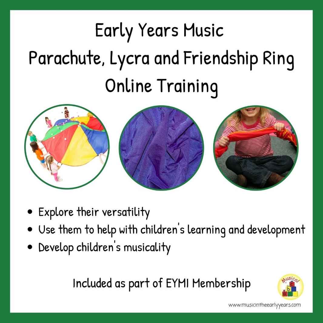 included Early Years Parachute, Lycra and Friendship Ring Online Training
