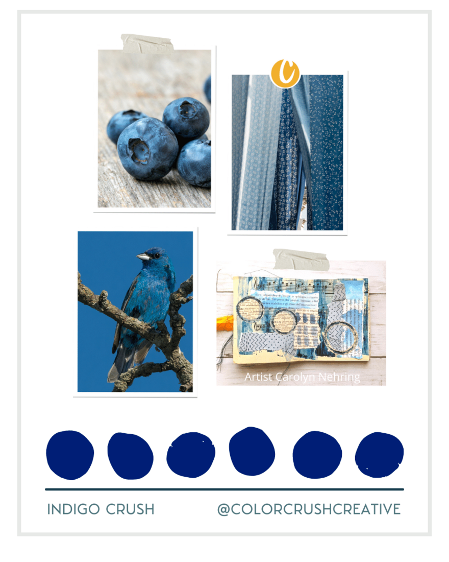 Indigo Artist Palette Blueberries Bluebird Grid