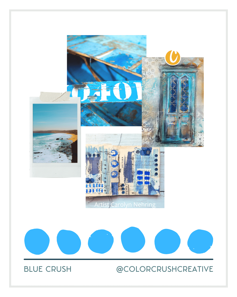 Blue Artist Palette Door Sea Grid