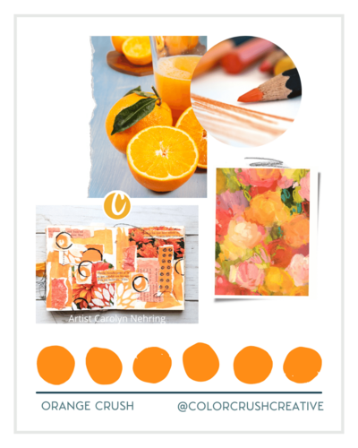 Orange Artist Palette Flowers Grid Fruit