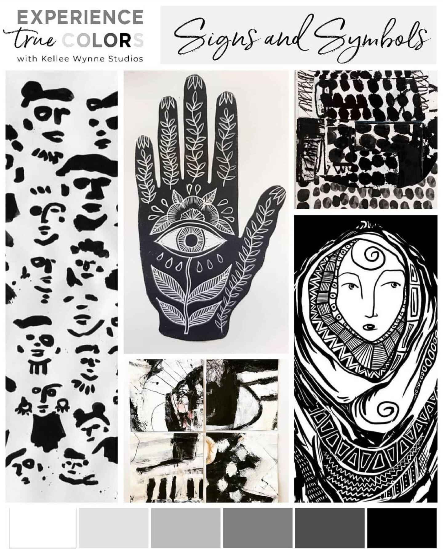 Artist Palette Black Signs Symbols