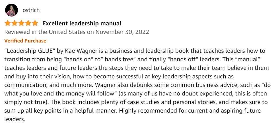 Excellent Leadership Manual. 5 Star Review