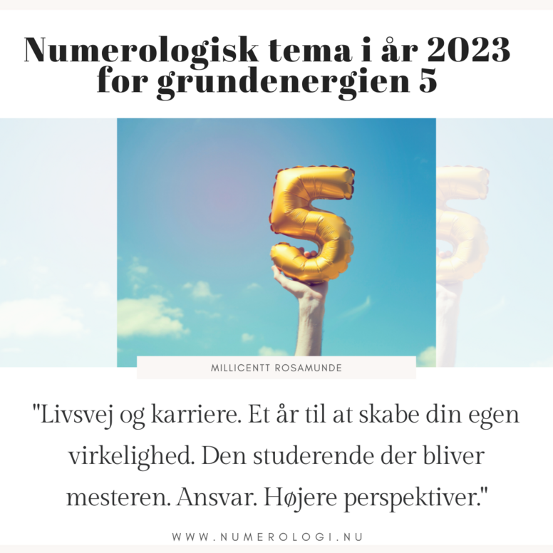 2023 - Numerologisk Tema for Grundenergien 5