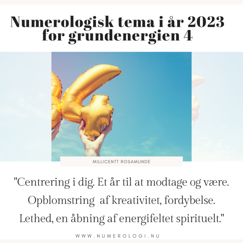 2023 - Numerologisk Tema for Grundenergien 4