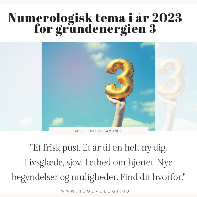 2023 - Numerologisk Tema for Grundenergien 3