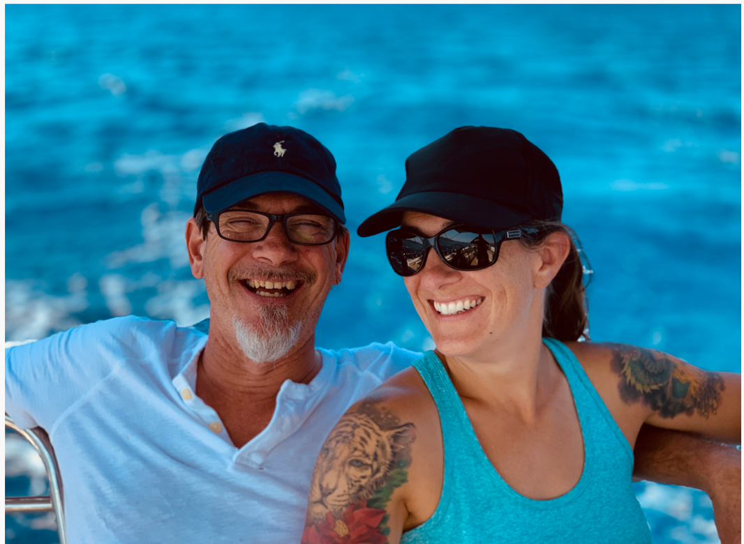 ray and nina on the boat in greece duplicate