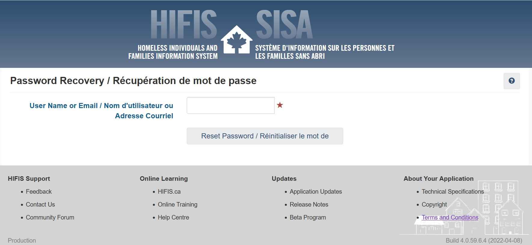 HIFIS Password Reset 2022