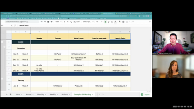 From BizPlan spreadsheet to Calendar