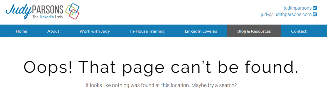 Oops your page cannot be found