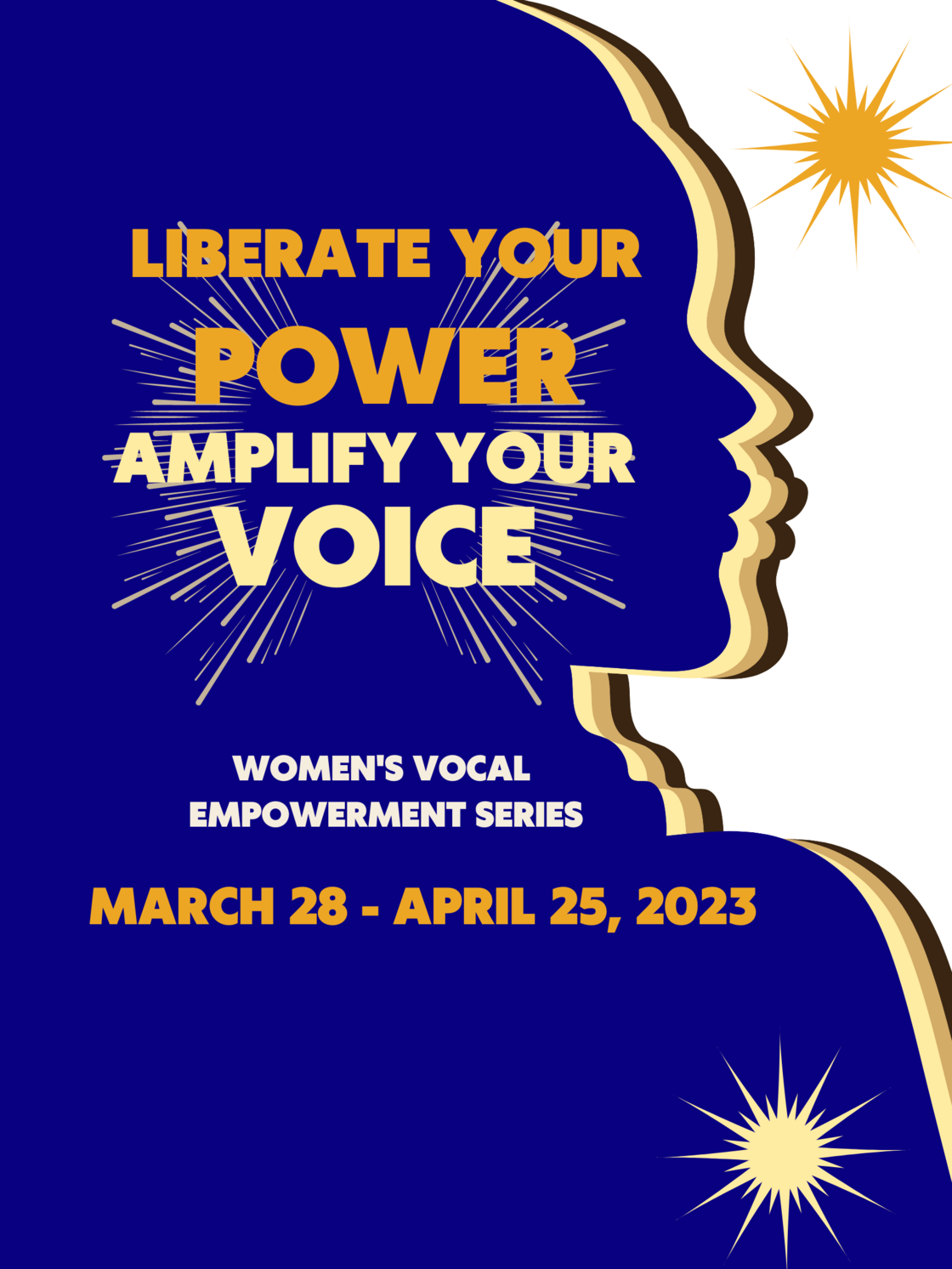 Woman’s Voice Illustrated Brown and Yellow Poster