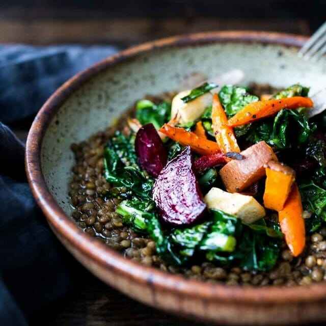 Roasted-Root-Veggies-Greens-Spiced-Lentils