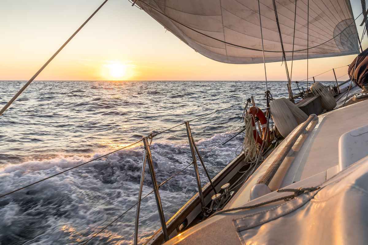 sailing greece sunset