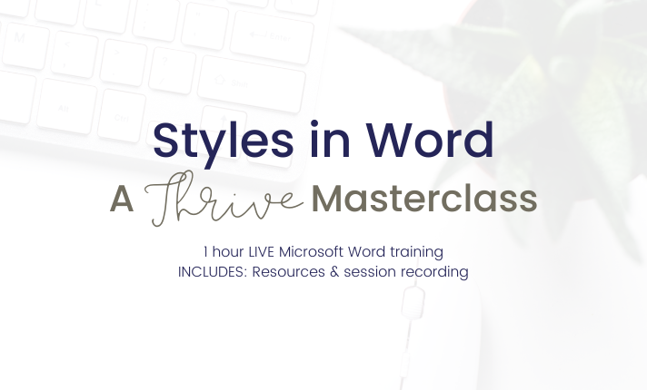 MASTERCLASS - Styles in Word Cover