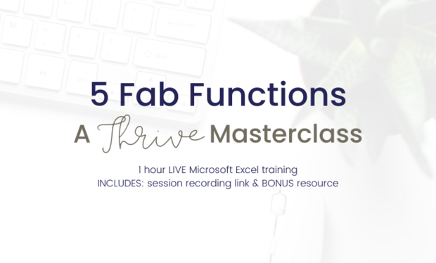 MASTERCLASS - 5 Functions Excel Cover